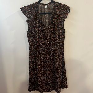 Old Navy Black Patterned Dress Size L
